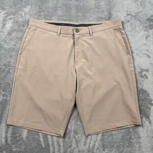Primo Golf Performance Shorts Men's Size 38 Khaki Stretch Preppy Business Causal